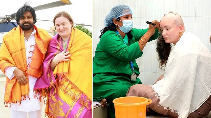 Photo of हैदराबाद: बेटे की सलामती के लिए पवन कल्याण की पत्नी अन्ना लेझनेवा ने तिरुपति मंदिर में किए बालदान