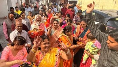 Photo of तिलकनगर में गूंजे जयकारे, श्याम छवि के स्वागत में उमड़ा आस्था का सैलाब