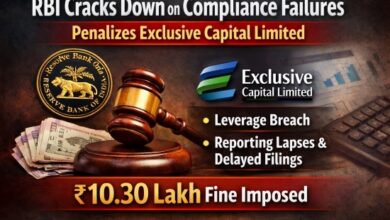 Photo of नियमों की अनदेखी पर RBI का सख्त एक्शन—Exclusive Capital Limited पर जुर्माना