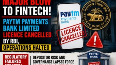 Photo of RBI का बड़ा झटका: Paytm Payments Bank Limited का लाइसेंस रद्द, बैंकिंग कारोबार पर पूर्ण रोक
