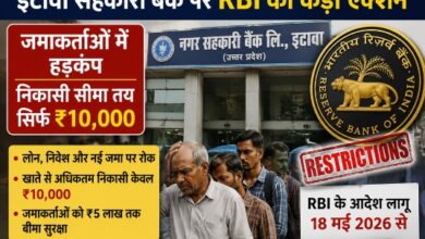 Photo of RBI का बड़ा एक्शन! इटावा के नगर सहकारी बैंक पर लगा कड़ा प्रतिबंध